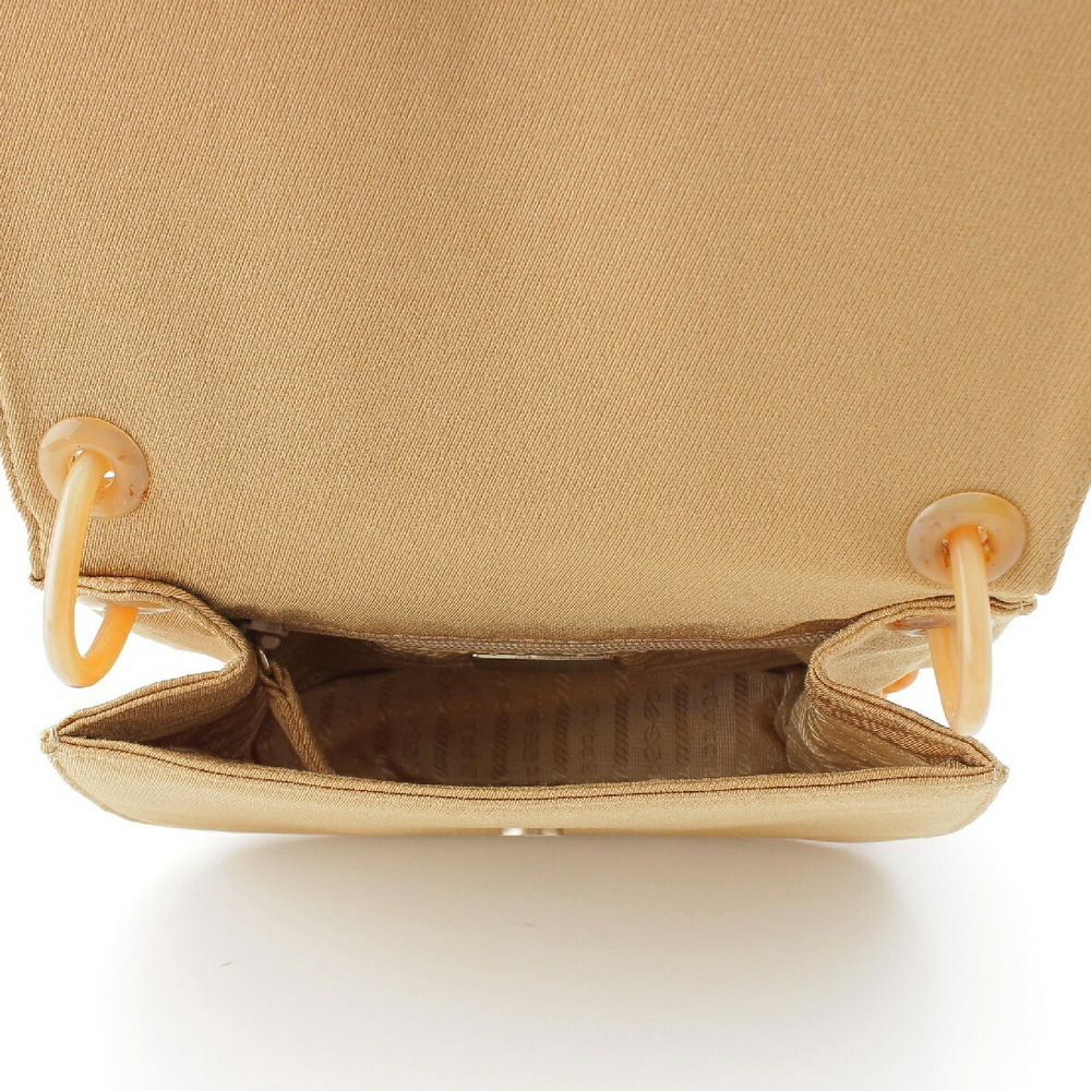 Prada Handbag Logo Shoulder Beige Chain Bag - Picture 6 of 10